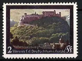 Reklamemarke Verein f. d. Deutschtum im Ausland, Ansicht der Burg Hohensalzburg