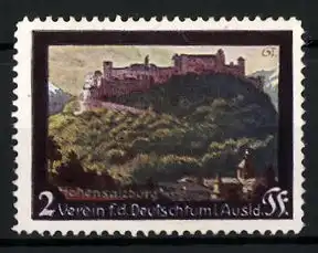 Reklamemarke Verein f. d. Deutschtum im Ausland, Ansicht der Hohensalzburg