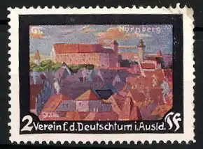 Reklamemarke Verein f. d. Deutschtum im Ausland, Stadtansicht von Nürnberg
