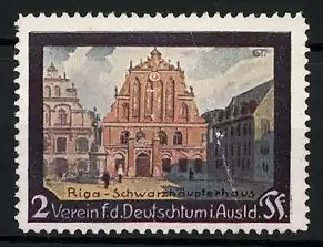 Reklamemarke Verein f. d. Deutschtum im Ausland, Schwarzhäupterhaus in Riga