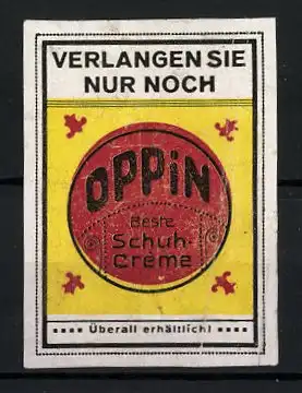 Reklamemarke Oppin Beste Schuh-Creme, Dose