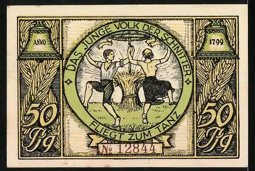 Notgeld Rudolstadt 1922, 50 Pfennig, Wohnung Schillers