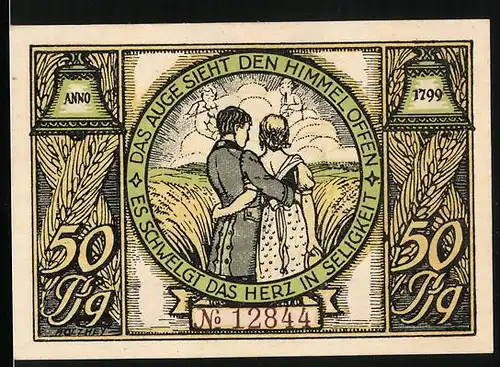 Notgeld Rudolstadt 1922, 50 Pfennig, Schillers Höhe