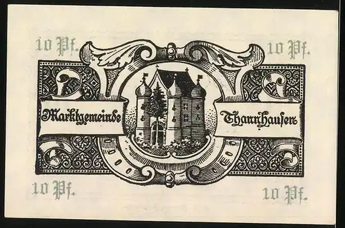 Notgeld Thannhausen / Schwaben, 10 Pfennig, Rathaus