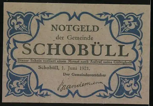 Notgeld Schobüll / Nordfriesland 1921, 25 Pfennig, Robben am Wasser