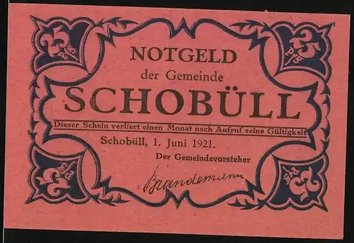 Notgeld Schobüll / Nordfriesland 1921, 25 Pfennig, Robben am Meer