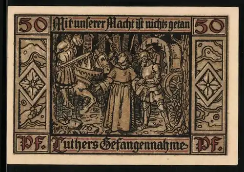 Notgeld Eisenach / Thür. 1921, 50 Pfennig, Luthers Gefangennahme
