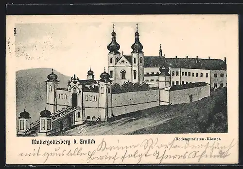 Künstler-AK Grulich, Muttergottesberg, Redemptoristen-Kloster