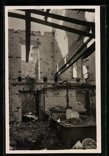 AK Ski- u. Berghütte am Schwarzenkopf, Innenansicht nach dem Brand 1927