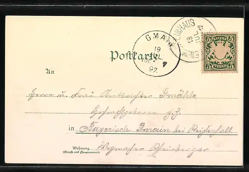 Lithographie Ansicht vom Wendelsteinhaus, Wendelstein-Kirchlein, Gipfel