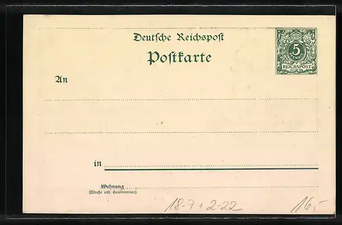 AK Portrait H. von Stephan, Erster General-Postmeister, Ganzsache