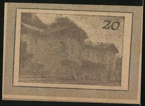 Notgeld Haid bei Mauthausen 1920, 20 Heller, Ortspartie mit Wohnhaus