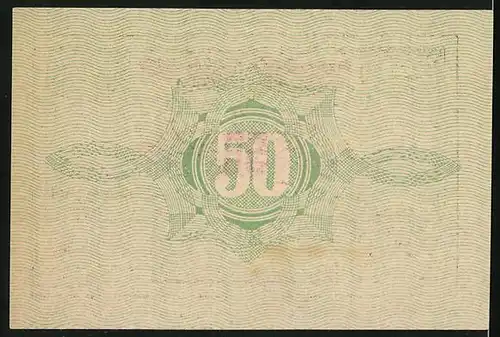 Notgeld Gutenbrunn 1921, 50 Heller, Wasserspeiher, Ortsansicht