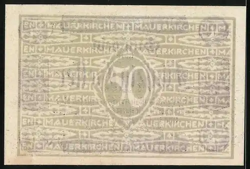 Notgeld Mauerkirchen, 50 Heller, Notgeld, Kirche