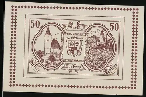 Notgeld Lasberg 1920, 50 Heller, Kirche