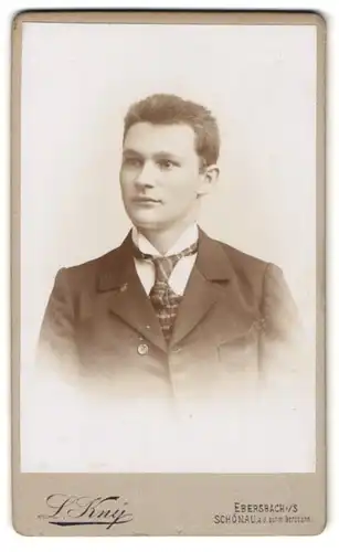 Fotografie L. Kny, Ebersbach i. S., Junger Herr im Anzug mit Krawatte