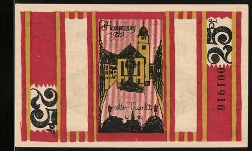 Notgeld Hachenburg 1921, 25 Pfennig, Alter Markt mit Kirche