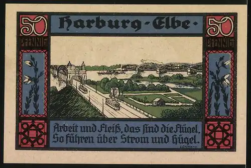 Notgeld Harburg a. Elbe 1921, 50 Pfennig, Kreissparkasse des Landkreises Harburg