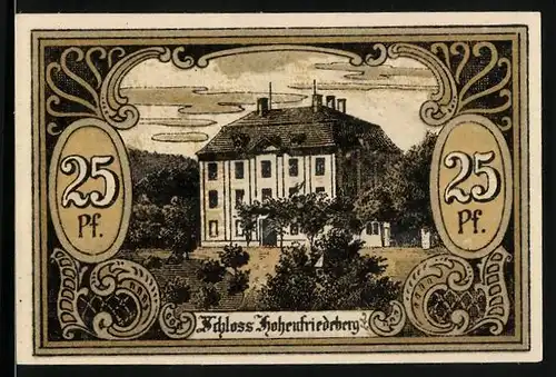 Notgeld Hohenfriedeberg, 25 Pfennig, Schloss Hohenfriedeberg