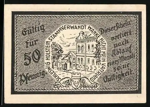 Notgeld Trittau, 50 Pfennig, Ortspartie