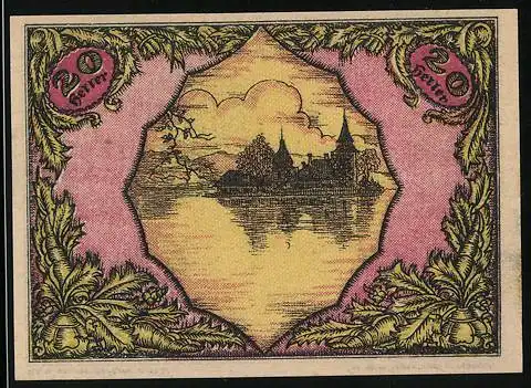 Notgeld Seewalchen am Attersee 1920, 20 Heller, Ortspartie