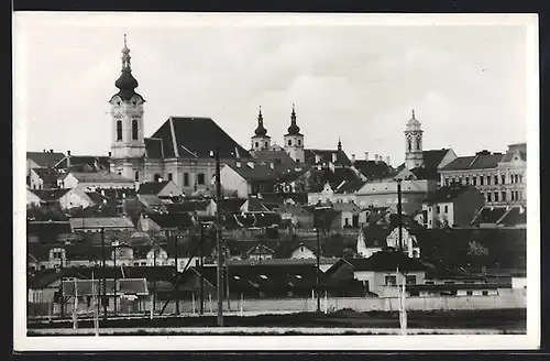 AK Uhersky Brod, Stadtblick zur Kirche