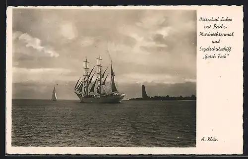 AK Laboe, Reichs-Marineehrenmal und Segelschulschiff Gorch Fock