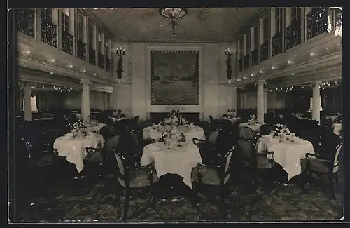 AK Passagierschiff Hamburg, Speisesaal der 1. Klasse