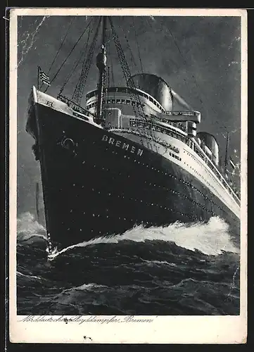 AK Passagierschiff Bremen in voller Fahrt