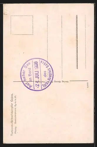 AK Turbinen-Schnelldampfer Cobra in voller Fahrt