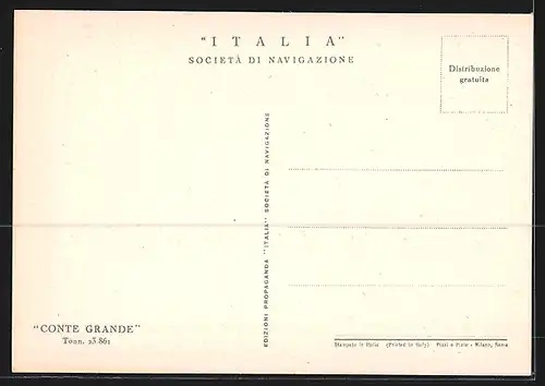 AK Italia Società di Navigazione, Passagierschiff Conte Grande
