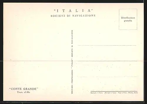 AK Italia Società di Navigazione, Passagierschiff Conte Grande