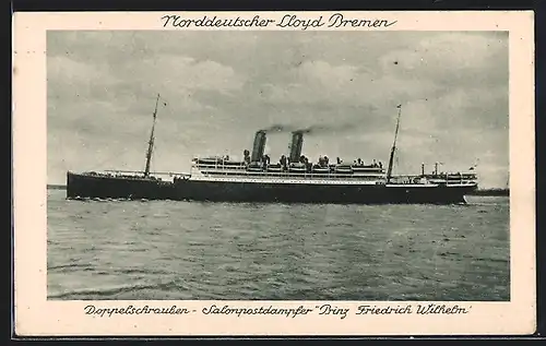 AK Passagierschiff Prinz Friedrich Wilhelm, Salonpostdampfer