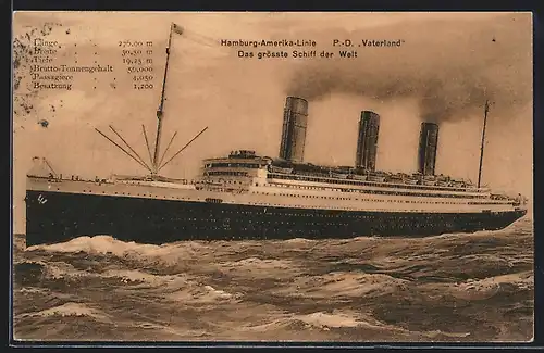 AK Passagierschiff Imperator auf See