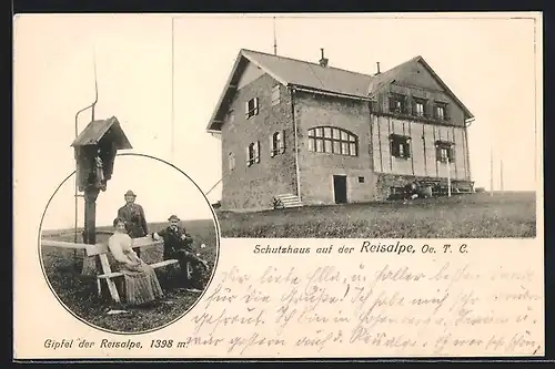 AK Schutzhaus auf der Reisalpe, Hohenberg, Gebäude und Gipfel