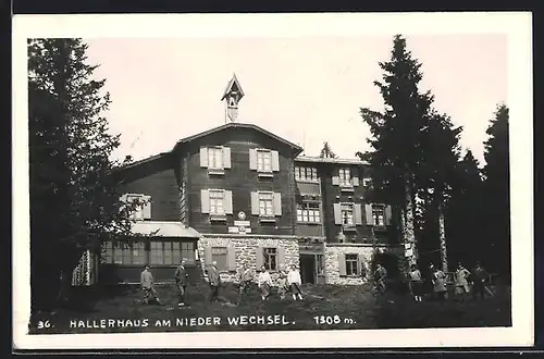 AK Hallerhaus am Nieder Wechsel, Gebäude mit Besuchern