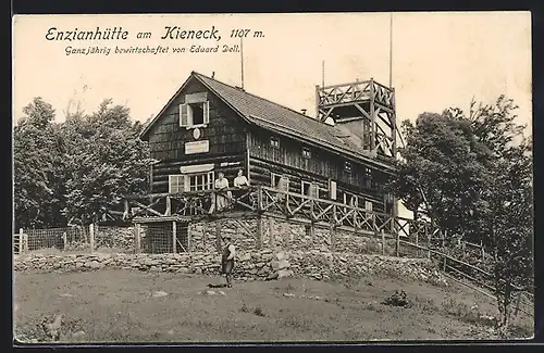 AK Enzianhütte, Blick auf die Hütte am Kieneck, Inh. Eduard Dell