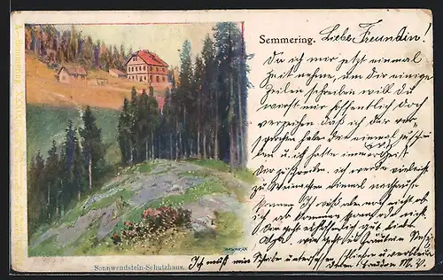 AK Sonnwendstein-Schutzhaus, Berghütte mit Umgebung