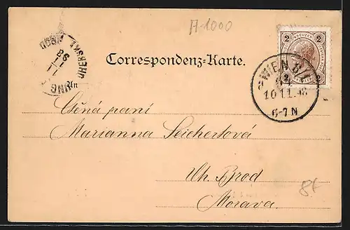 AK Wien, Blick vom Lusthaus im k. k. Prater