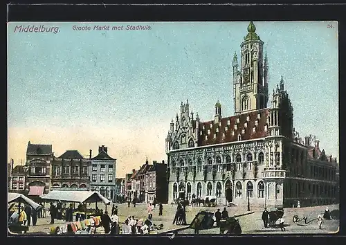 AK Middelburg, Groote Markt met Stadhuis