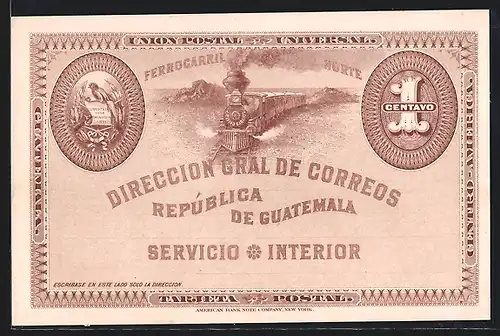 Künstler-AK Guatemala, Ferrocaril Norte, Geldnote