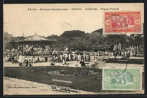 AK Dakar, Place Protet, Anlagen und Pavillon