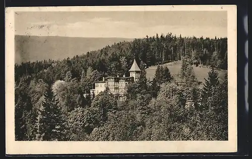AK Ober-Schreiberhau im Riesengebirge, Hermann-Johanna-Kinderheim Schloss
