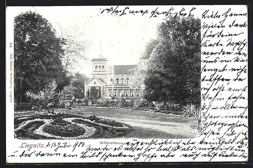 AK Liegnitz, Park und Brunnen am Schiesshaus