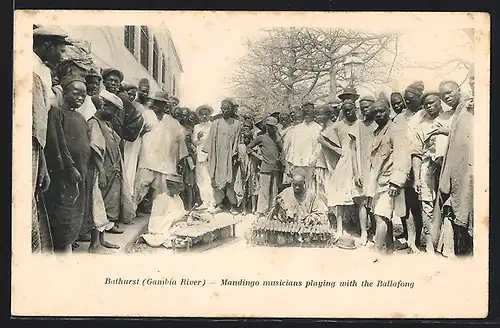 AK Bathurst /Gambia River, Mandingo musicians playing with the Ballafong