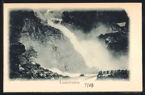 AK Laatefossen, Haus am Wasserfall