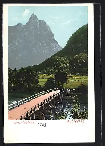 AK Romsdalshorn, Brückenpartie mit Bergblick