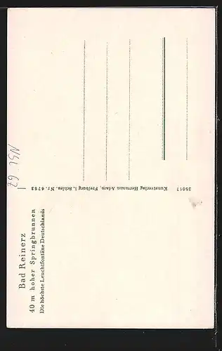 AK Bad Reinerz, Ansicht einer Leuchtfontäne im Park