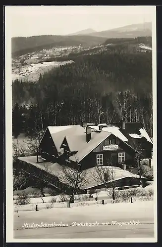 AK Nieder-Schreiberhau, Dachsbaude mit Koppenblick