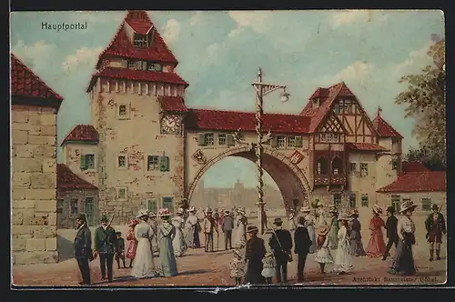 Künstler-AK Hamburg, Deutsches Bundesschiessen 1909, Hauptportal